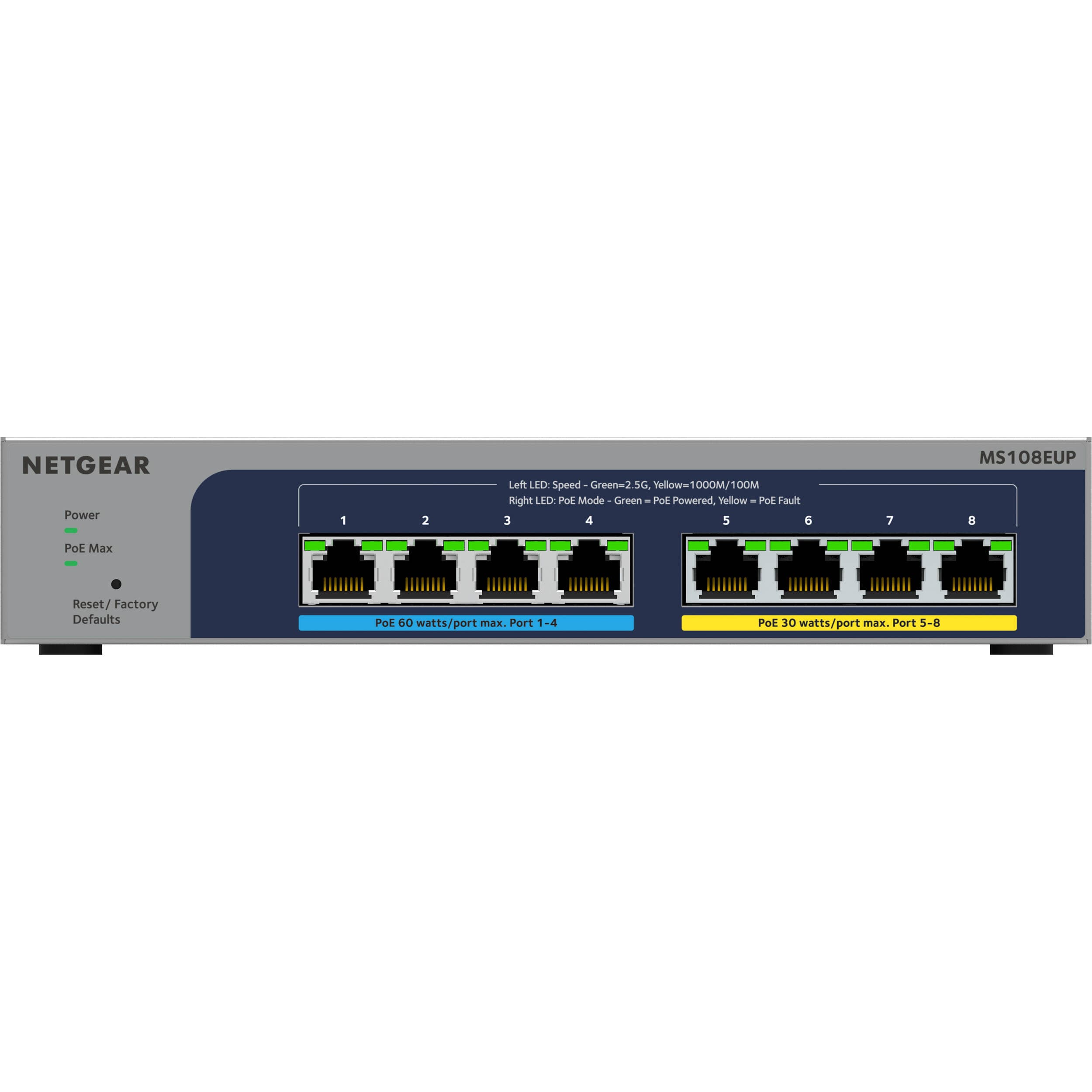 NETGEAR MS108EUP Ultra60 8-port PoE++ Multi-Gig switch for WiFi 6 access points