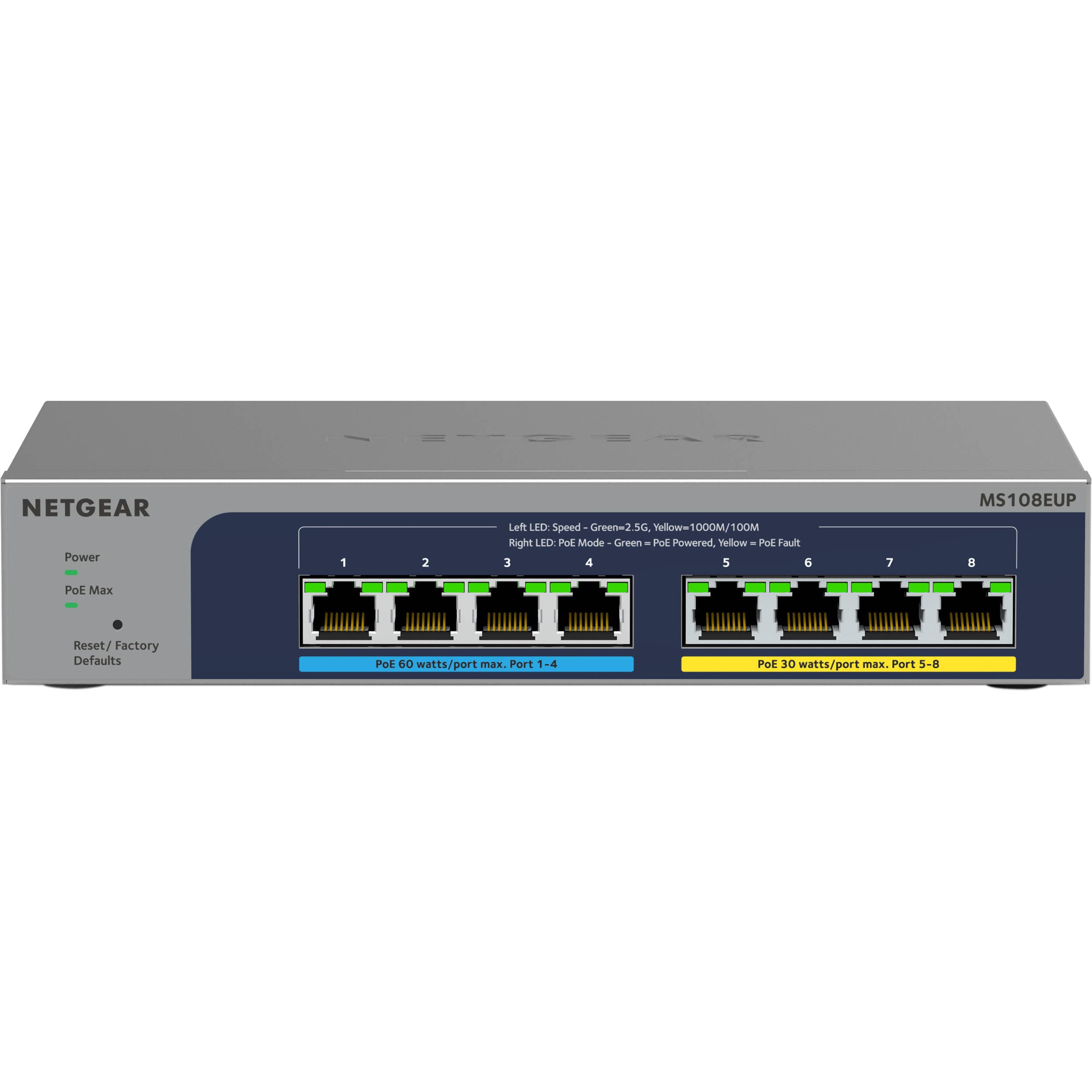 NETGEAR MS108EUP Ultra60 8-port PoE++ Multi-Gig switch for WiFi 6 access points