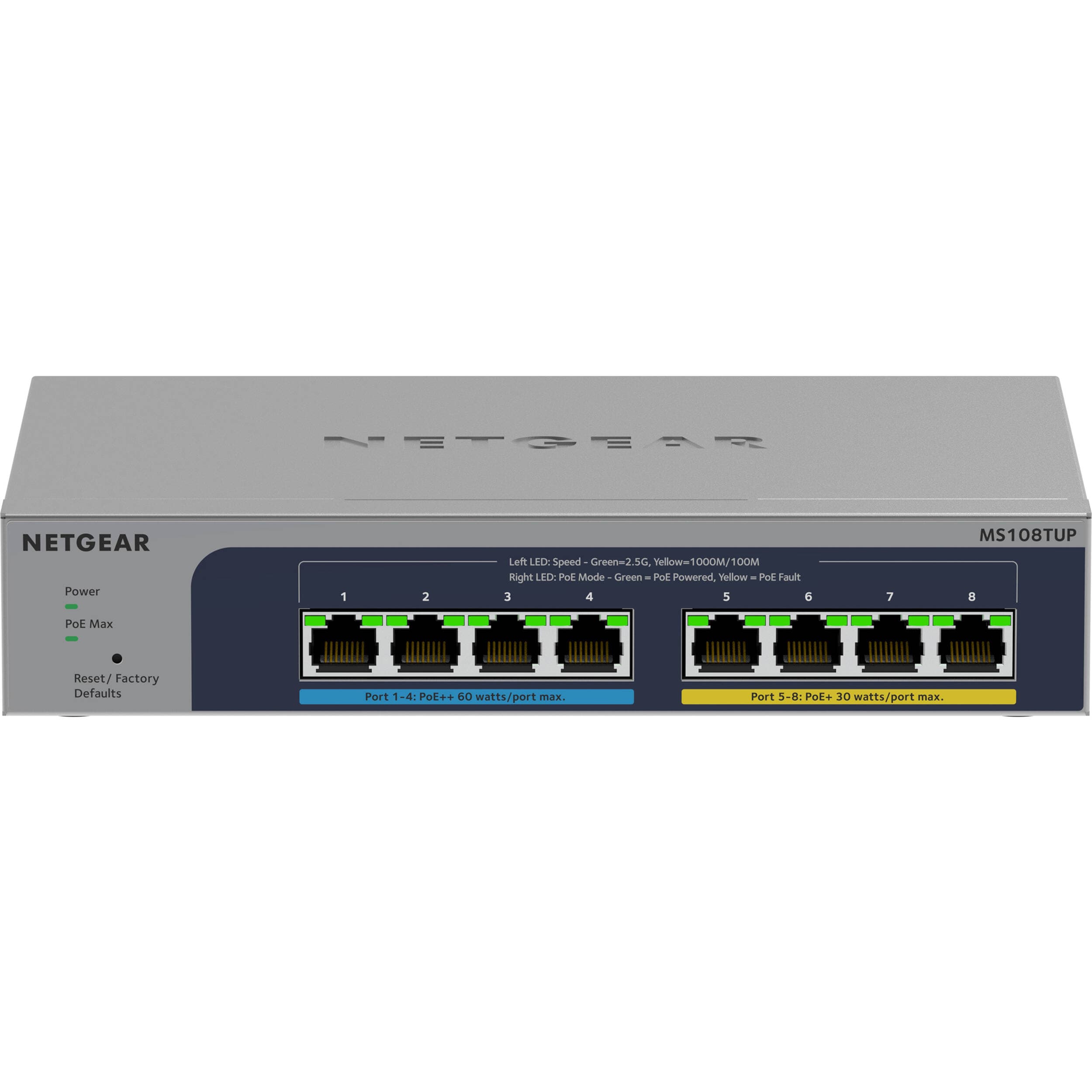 NETGEAR MS108TUP-100NAS 8-port PoE++ multi-gig smart switch for powered edge devices