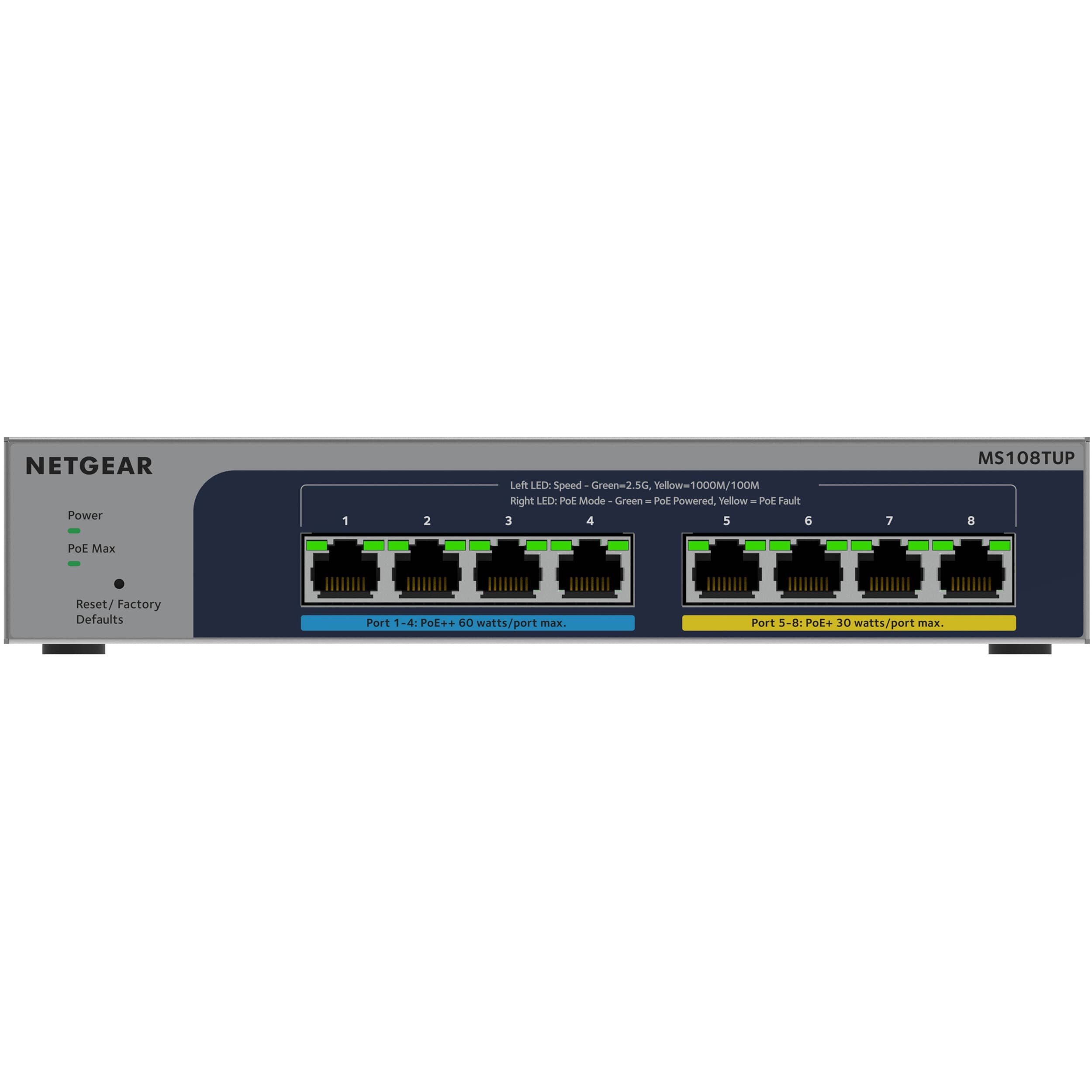 NETGEAR MS108TUP-100NAS 8-port PoE++ multi-gig smart switch for powered edge devices