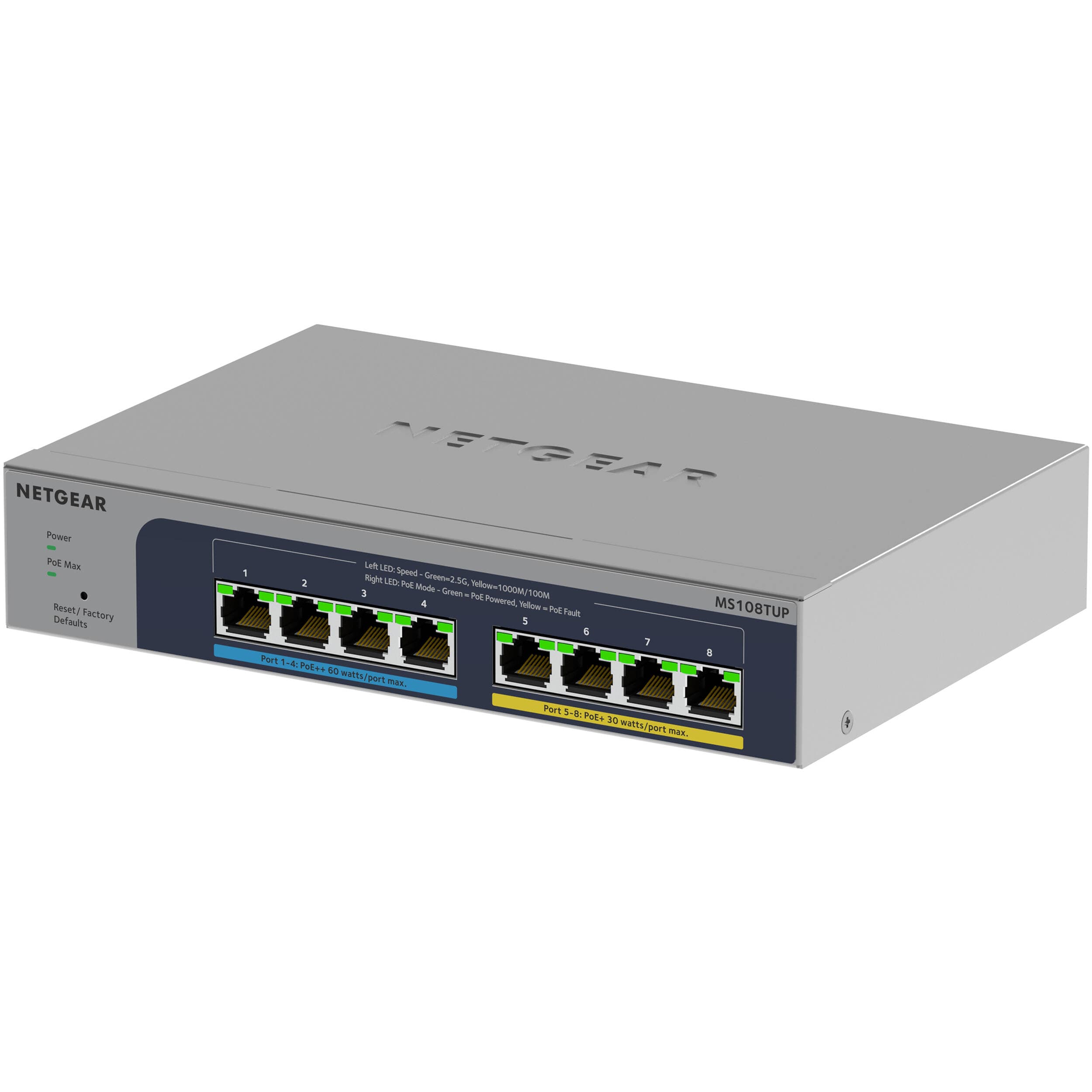 NETGEAR MS108TUP-100NAS 8-port PoE++ multi-gig smart switch for powered edge devices