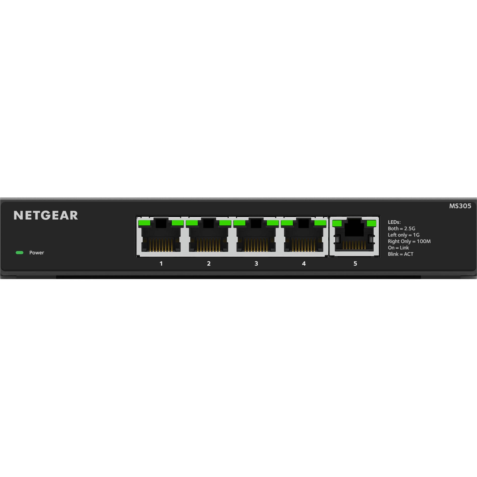 NETGEAR MS305 5-port multi-gig unmanaged switch with 1G and 2.5G Ethernet ports