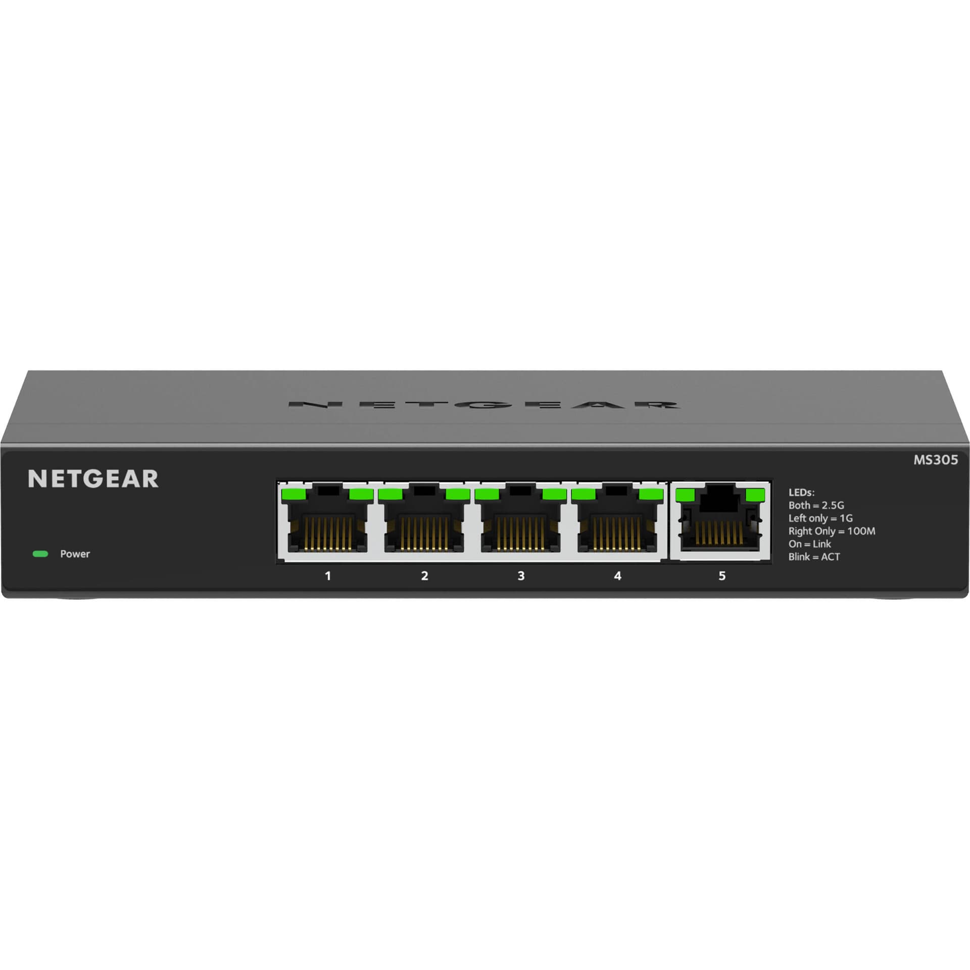NETGEAR MS305 5-port multi-gig unmanaged switch with 1G and 2.5G Ethernet ports