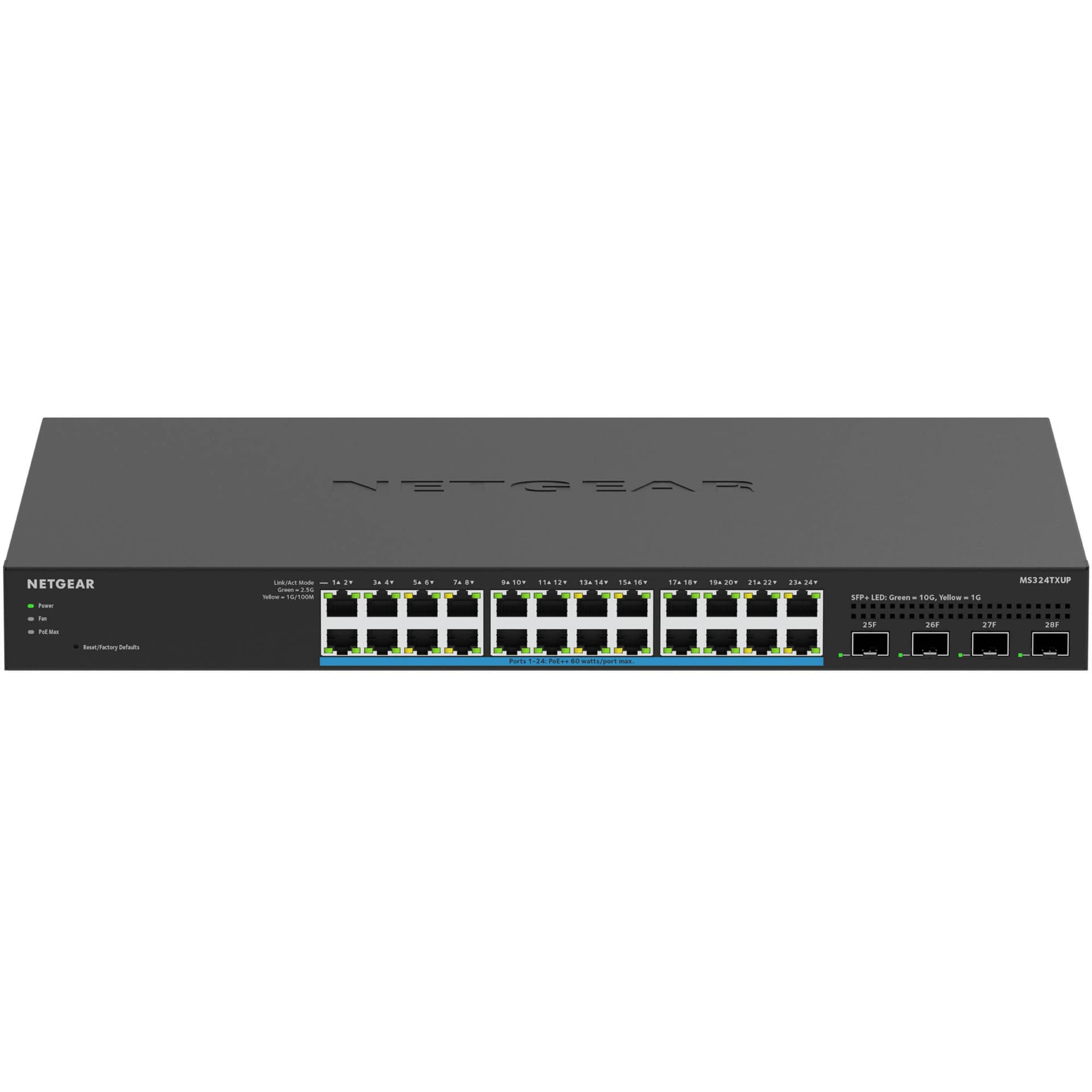 Netgear MS324TXUP-100NAS 24-port PoE++ smart switch with 10G uplinks for managed edge networking