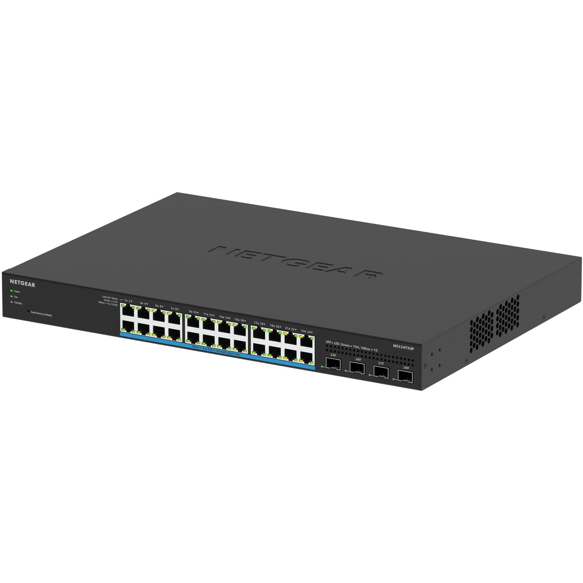 Netgear MS324TXUP-100NAS 24-port PoE++ smart switch with 10G uplinks for managed edge networking