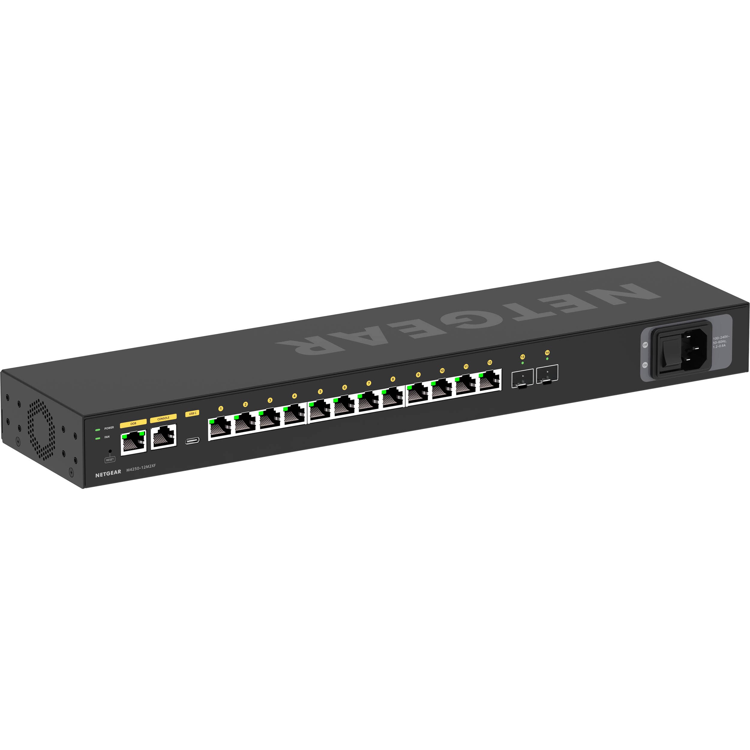 NETGEAR M4250-12M2XF managed AV switch with 12 x 2.5G ports and 2 x SFP+ uplinks