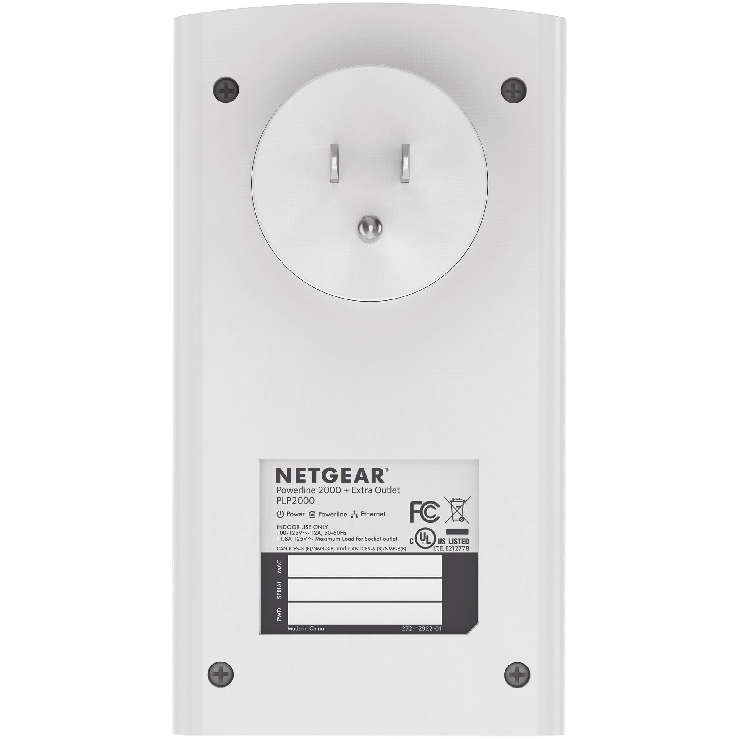 Netgear Powerline 2000 with Extra Outlet powerline Ethernet adapter for wired networking