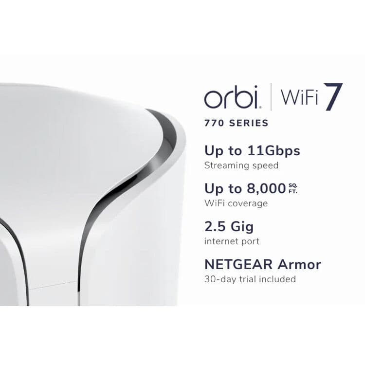 Netgear Orbi 7 Wi‑Fi 7 3-pack mesh router system for whole-home coverage