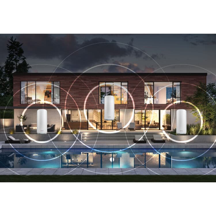 Netgear Orbi 870 WiFi 7 satellite desktop mesh extender with tri-band coverage