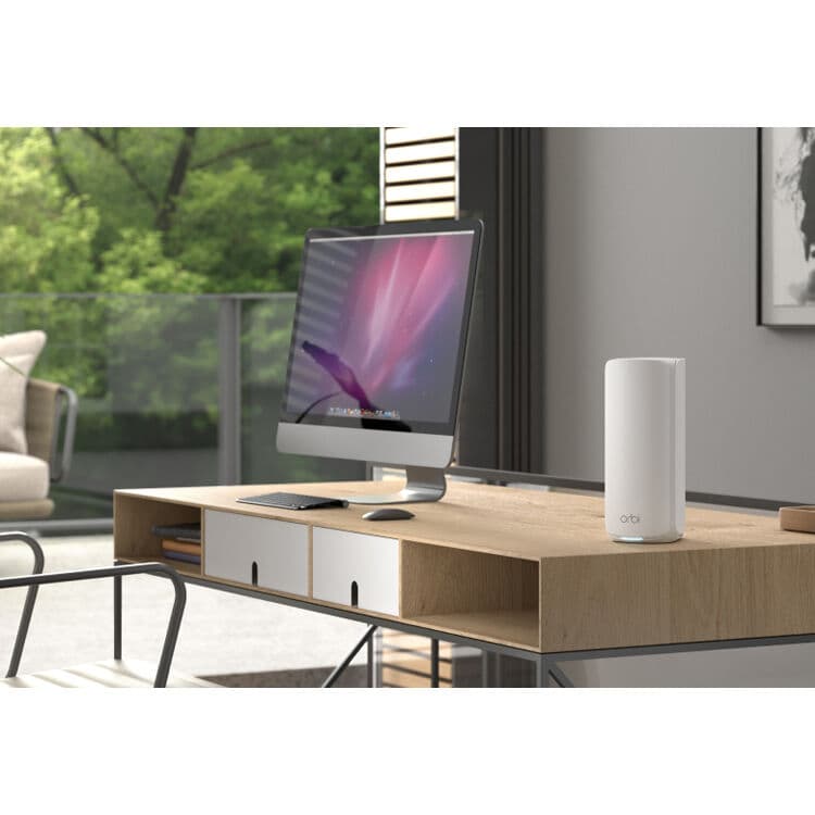Netgear Orbi 870 WiFi 7 mesh 2-pack desktop bundle for expanding tri-band coverage