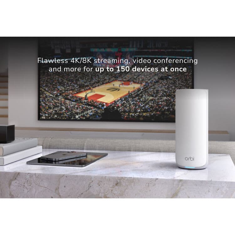 Netgear Orbi 870 WiFi 7 3-pack mesh expansion system in desktop form factor
