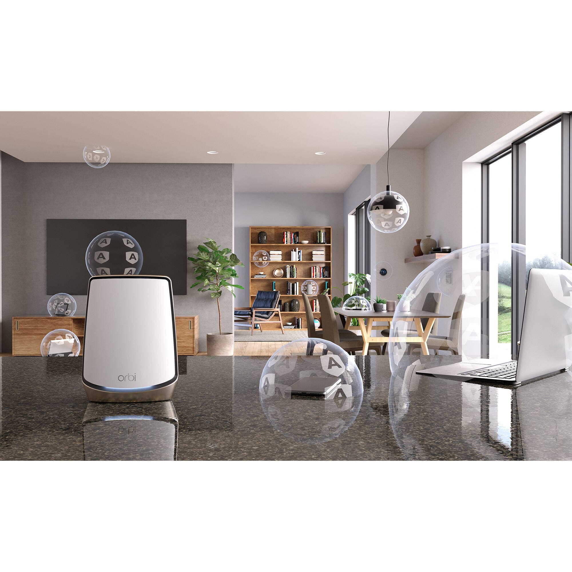 Netgear Orbi RBK862S Wi‑Fi 6 tri-band mesh router with 8 internal antennas and 10 Gigabit Ethernet