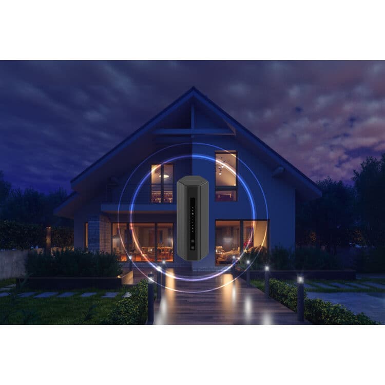 Netgear Nighthawk RS150-100NAS Wi‑Fi 7 router with BE5000 throughput and 3 ports