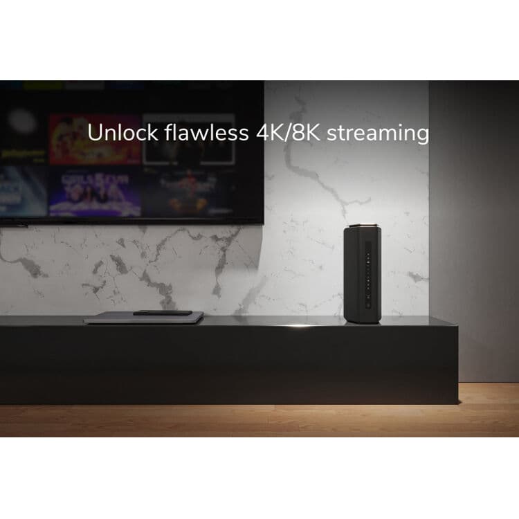 Netgear Nighthawk RS600 WiFi 7 BE18000 desktop router with 5 Ethernet ports