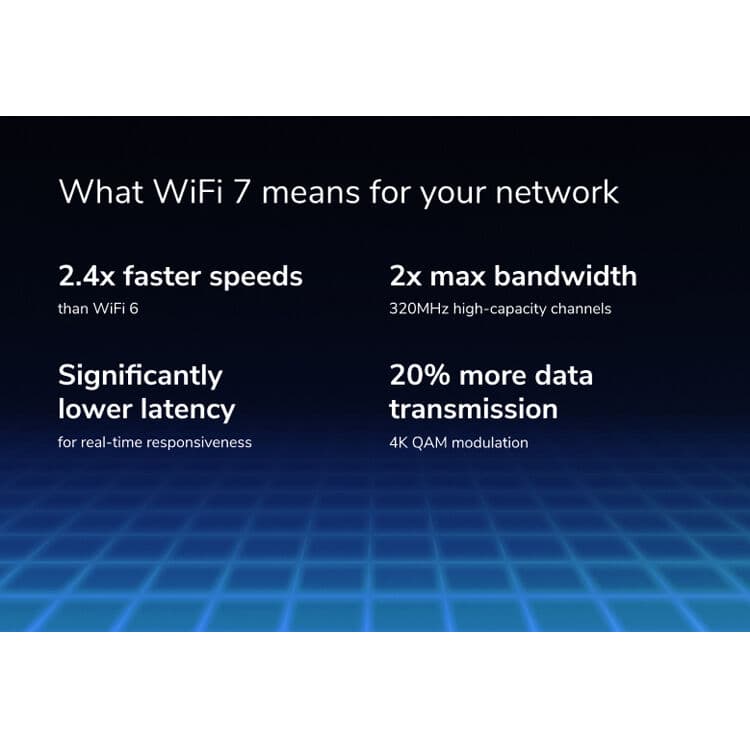 Netgear Nighthawk RS600 WiFi 7 BE18000 desktop router with 5 Ethernet ports