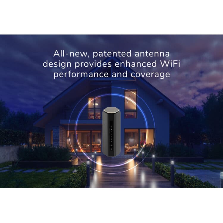 Netgear Nighthawk RS600 WiFi 7 BE18000 desktop router with 5 Ethernet ports