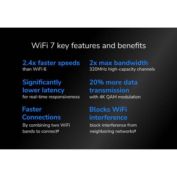 Netgear Nighthawk RS700S Wi-Fi 7 tri-band router with 6 Ethernet ports