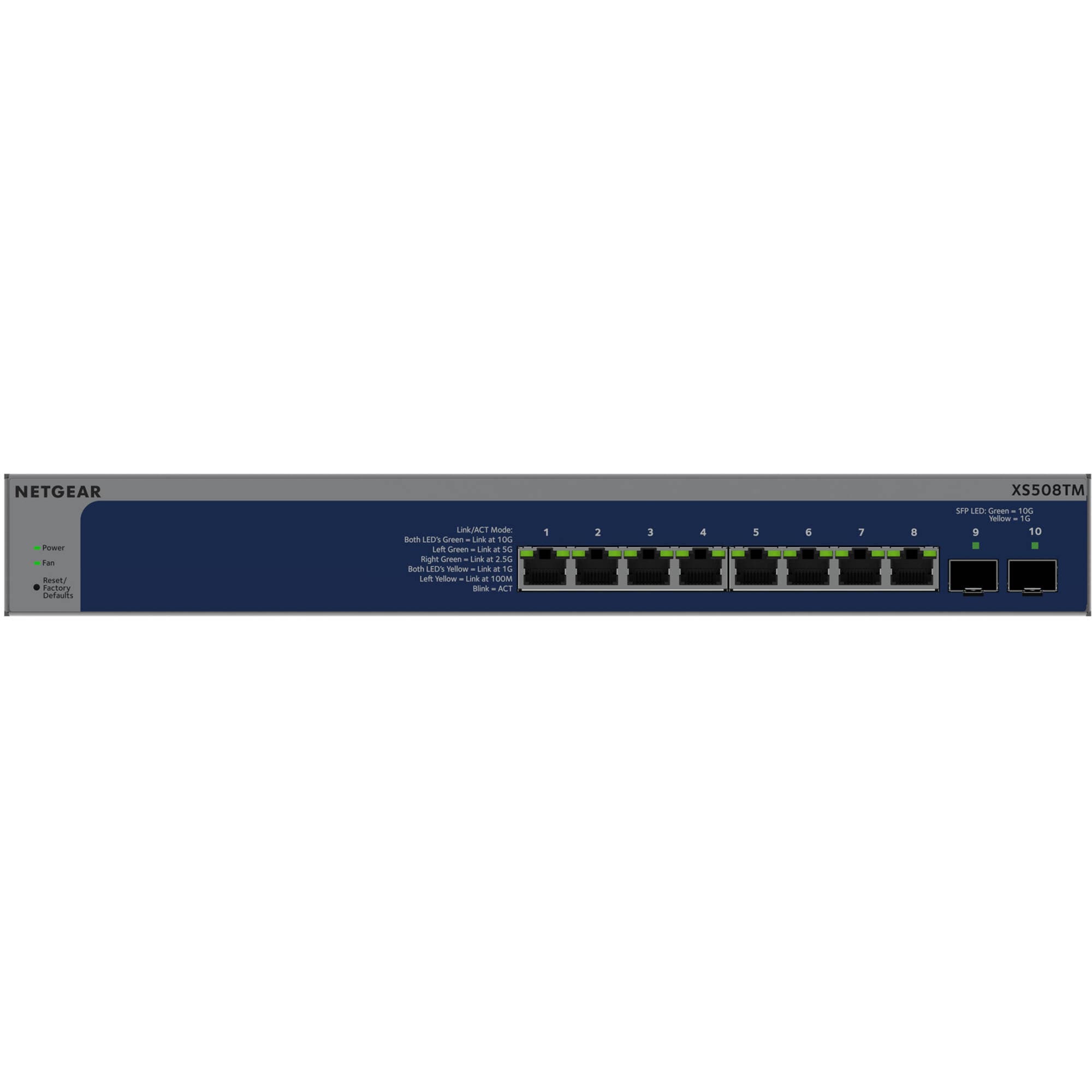 Netgear XS508TM-100NAS 8-port 10G multi-gig smart managed switch for enterprise edge networking
