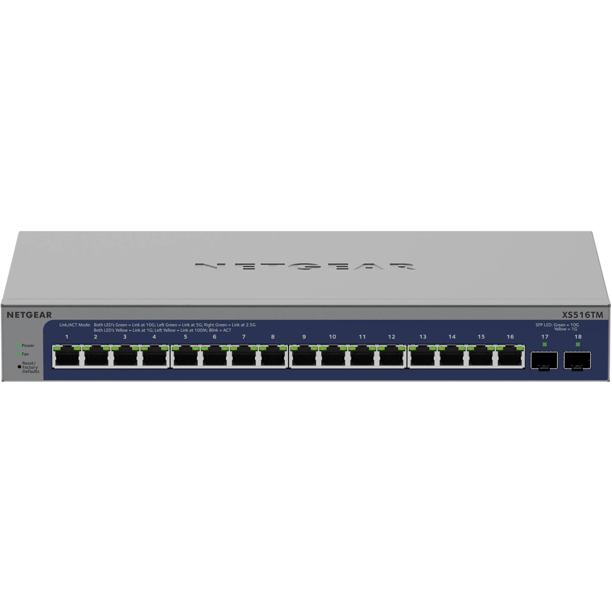 Netgear XS516TM-100NAS 16-port 10G smart managed switch front view