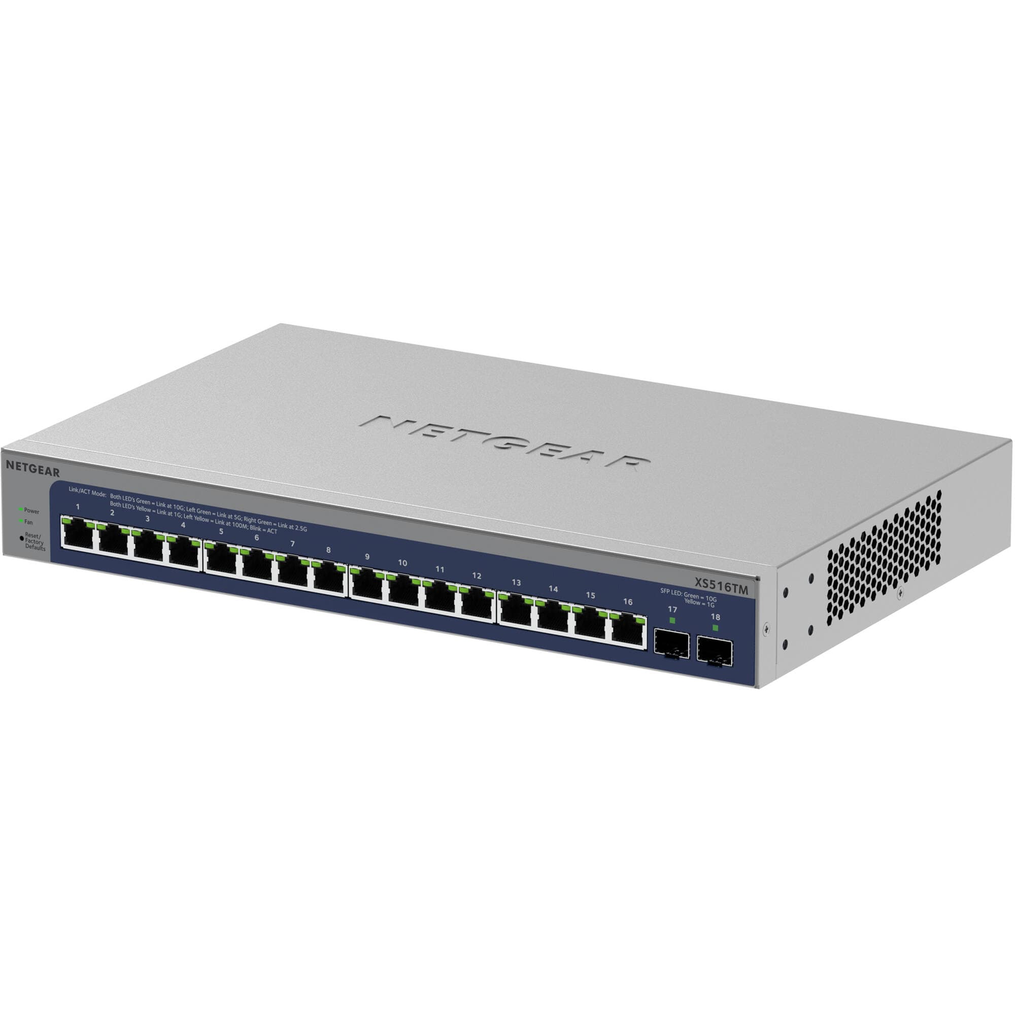 Netgear XS516TM-100NAS 16-port 10G smart managed switch front view
