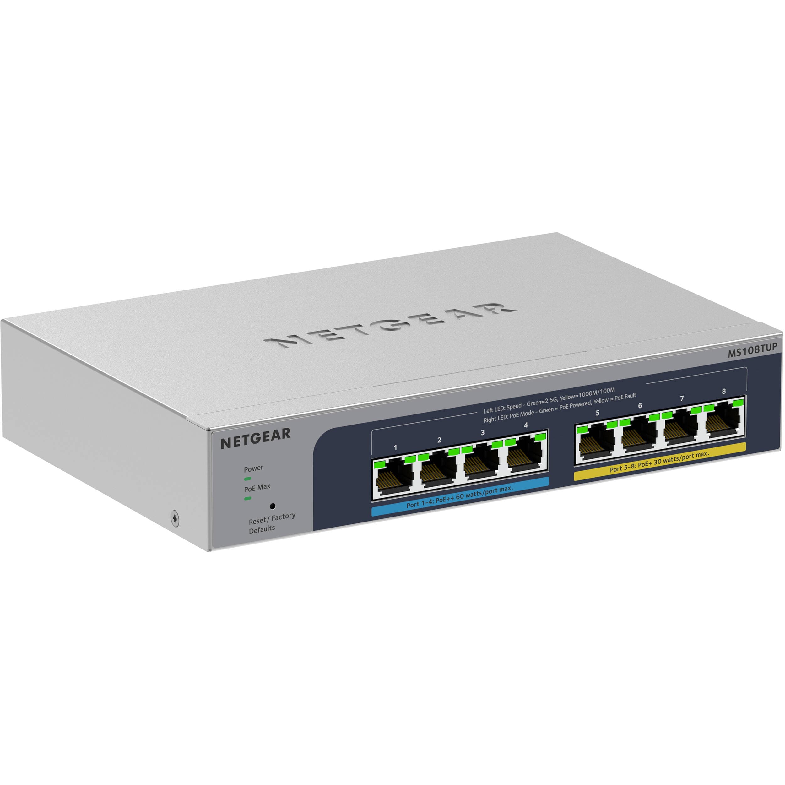 NETGEAR MS108TUP-100NAS 8-Port PoE++ Multi-Gig Smart Switch | Managed